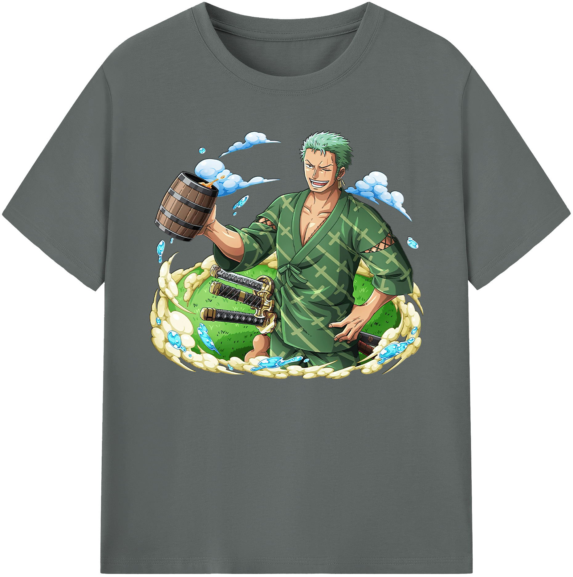 ワンピース ロロノア・ゾロ ONE PIECE Roronoa Zoro 綿100％ メンズ半袖Tシャツ｜肌触りやわらか＆通気性